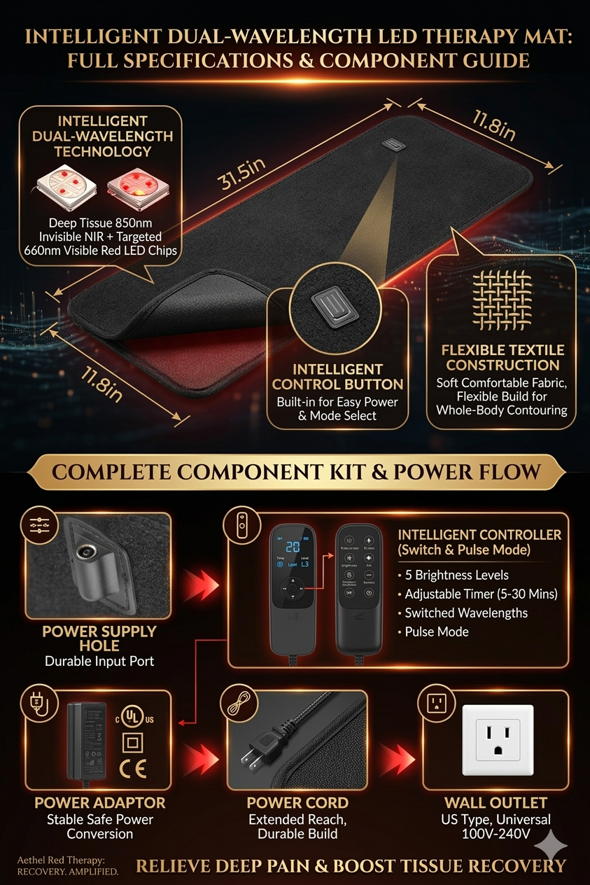 Pro-Relief Infrared Heating Pad - Deep Tissue Red Light Therapy Belt