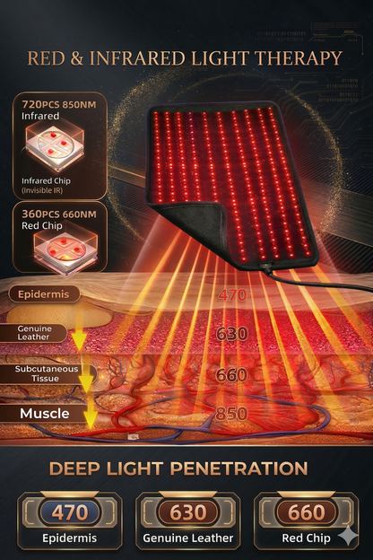 Pro-Relief Infrared Heating Pad - Deep Tissue Red Light Therapy Belt