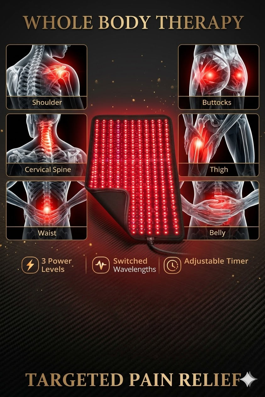 Pro-Relief Infrared Heating Pad - Deep Tissue Red Light Therapy Belt